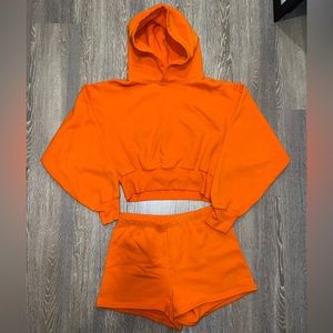 Aritzia Cozy Fleece Perfect SET- Shrunken Hoodie (M) + 3” Short (M)